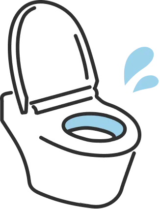 トイレから水が漏れているイラスト